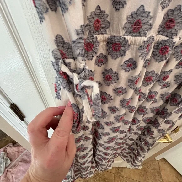 LOFT Floral White and Blue Daisy Maxi Dress Women’s Size 6 Cottagecore - Picture 12 of 12